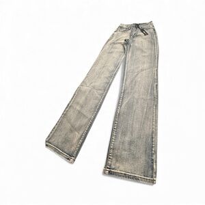 NWT Fashion Nova straight Leg Jeans Size 7 Light Wash 90s Style Stretch Denim